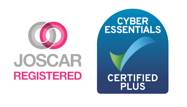 JOSCAR registered and Cyber Essentials badges